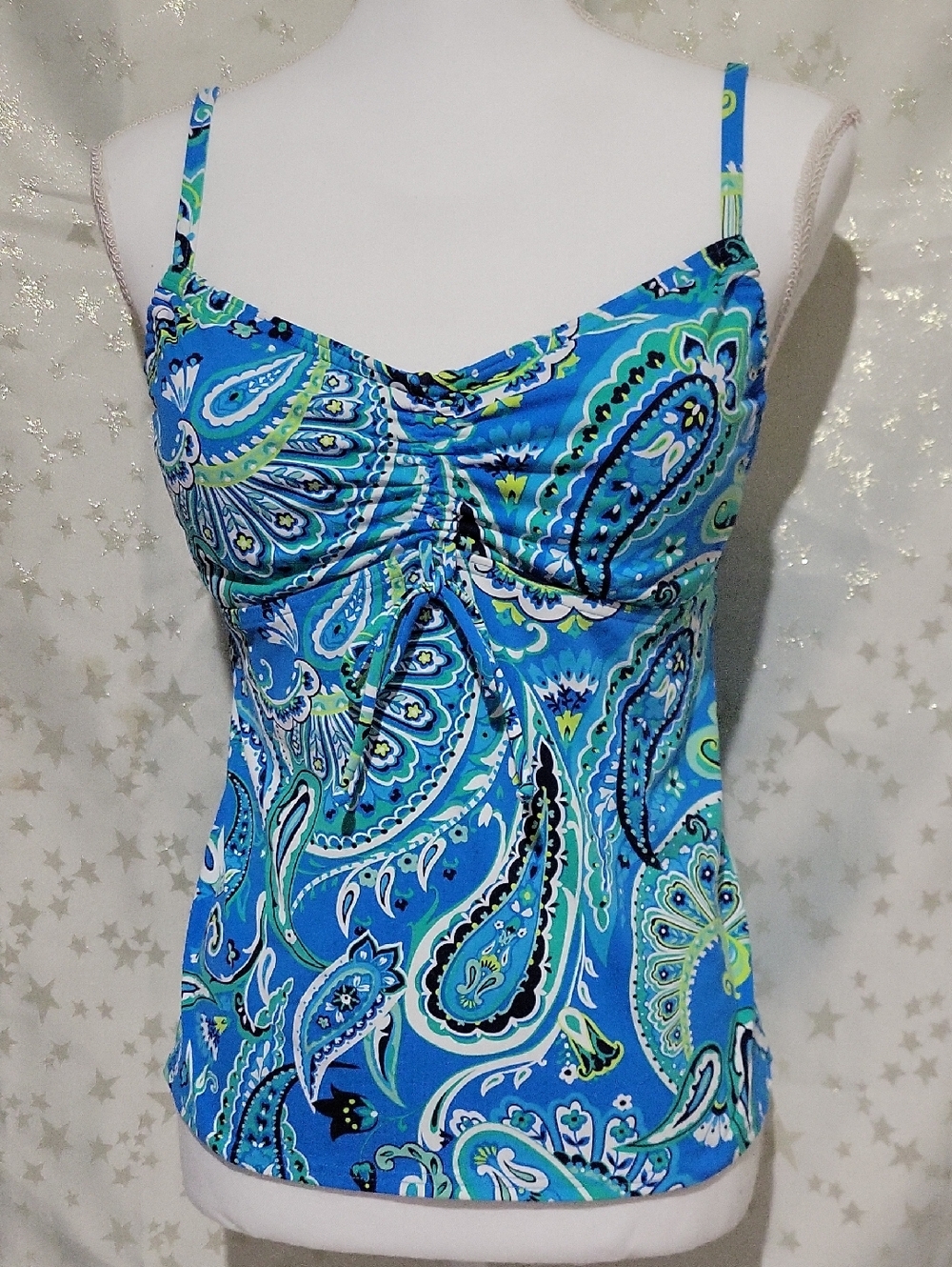 Land's End Women's 8 Blue Paisley Tankini
